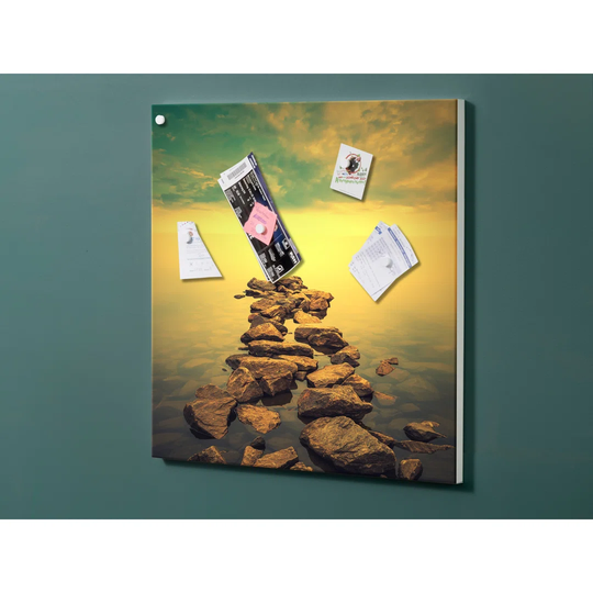 Notiz Motive Stones Sunset Magnetic Wall Mounted Cork Board