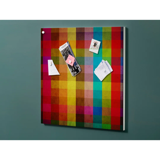 Notiz Motive Check Pattern Magnetic Wall Mounted Cork Board