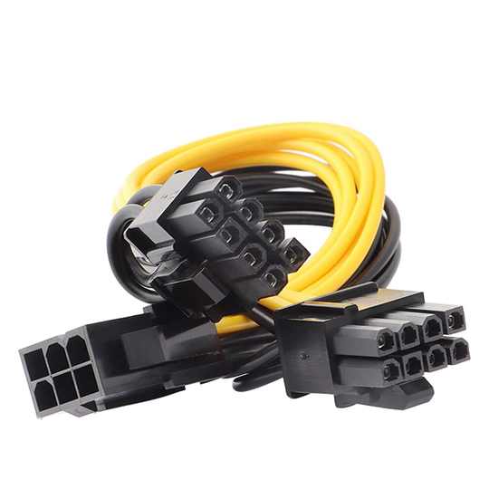 ZSHYBER PCIe Adapter Power Cable, 6-Pin PCIe to 8-Pin PCI-E PCI Express ATX 6Pin Male to Dual 8Pin & 6Pin Female Video Card Extension Splitter Power C