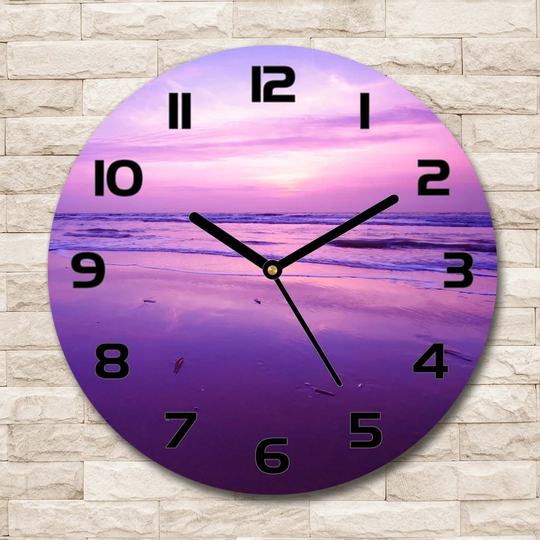 Decoration Picture Art Modern Kitchen Living Room Sunset Sun Sea 30cm Silent Wall Clock