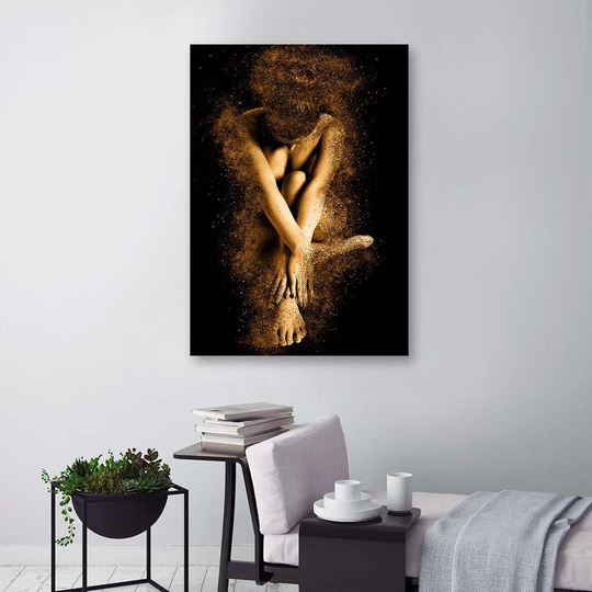 Canvas Print Female Nude Gold