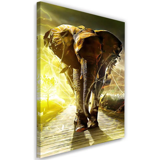 Canvas Print Elephant On The Road Africa