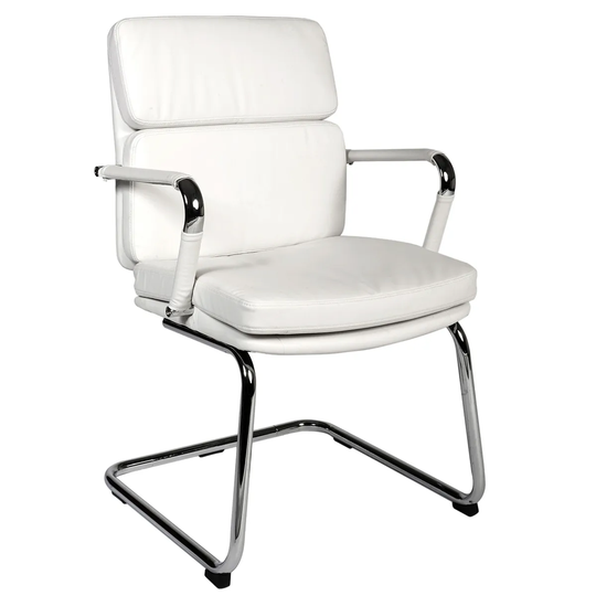 Teknik Deco Faux Leather Visitors Chair - White