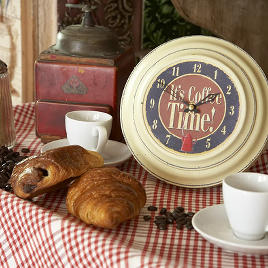 18.5cm Tin Coffee Wall Clock