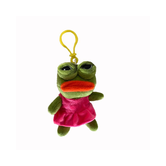 (12cm Girl) Pepe The Frog Sad Plush Keychain Pendant Stuffed Animal Soft Dolls Toy