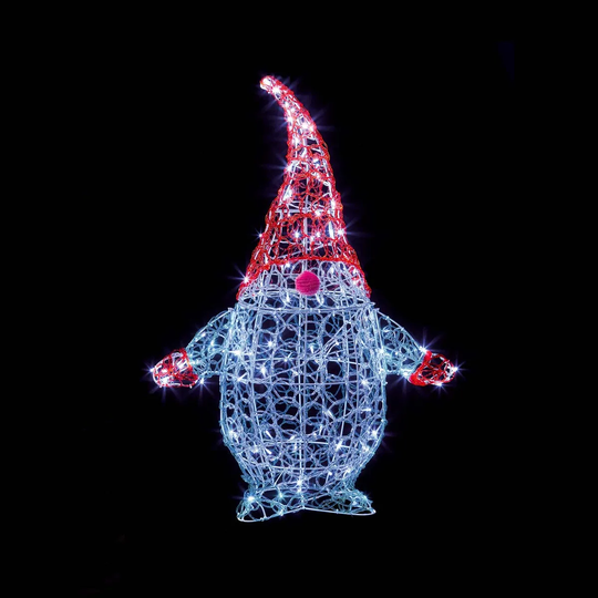 Premier Decorations 90cm Soft Acrylic Gnome With 100 White Twinkling LEDs