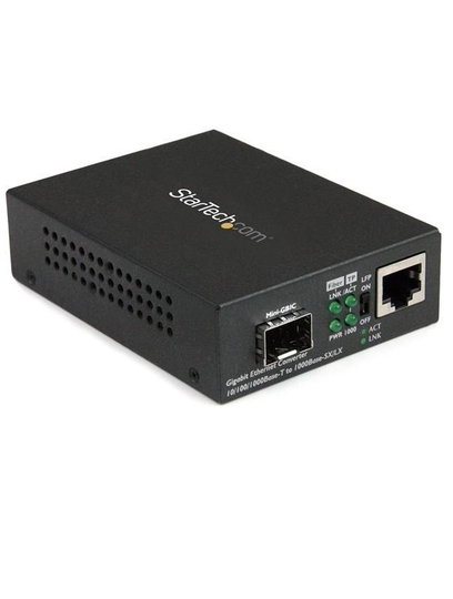 StarTech.com Gigabit Ethernet Fiber Media Converter with Open SFP Slot - Supports 10/100/1000 Networks