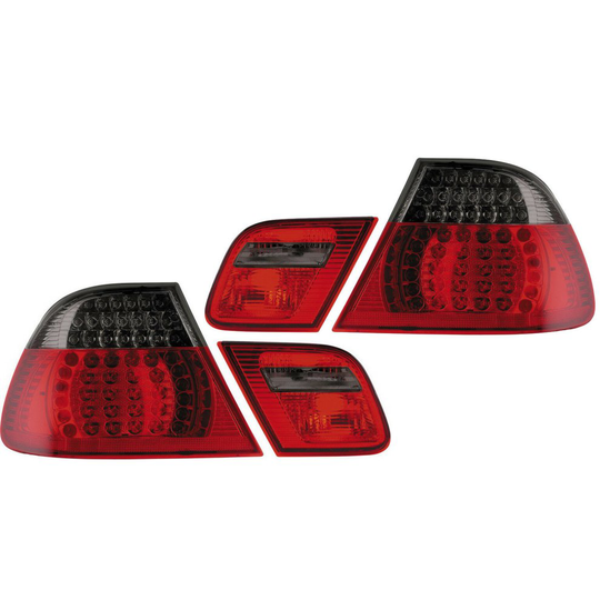 Back Rear Tail Lights For BMW E46 Cabrio Convertible Red Black LED Pair 00-03