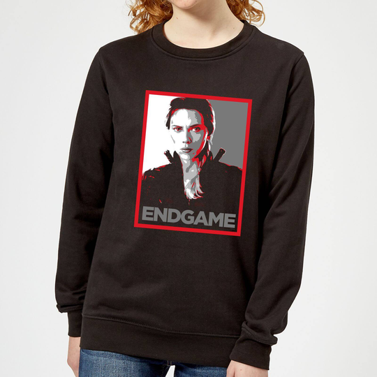 Avengers Endgame Black Widow Poster Women's Sweatshirt - Black - L - Black