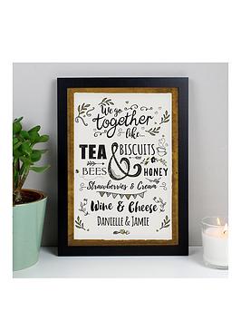 The Personalised Memento Company Personalised We Go Together Like... Black A4 Framed Print