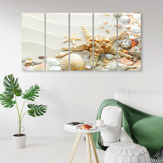 Canvas Print Starfish And Shells