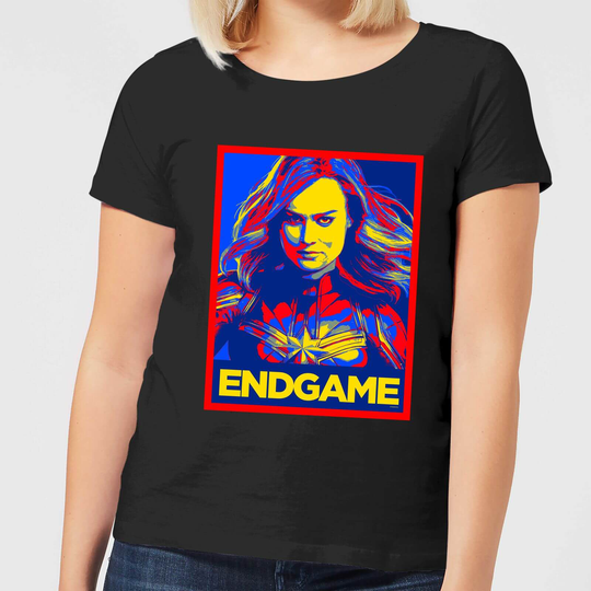Avengers Endgame Captain Marvel Poster Women's T-Shirt - Black - S - Black