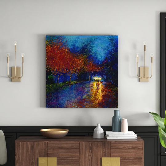 'Bathed in Headlights' by Iris Scott Acrylic Painting Print on Wrapped Canvas