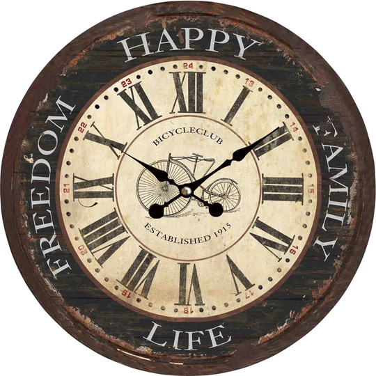 Fontinella Bicycle 34cm Wall Clock