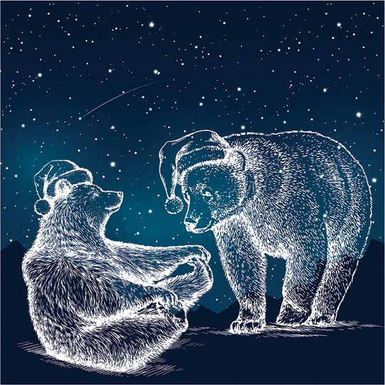 Walllpaper Roll 290X290cm Mural Decoration Kitchen Livingroom Bedroom Wallpaper Material With Print - Bears On The Background Of Stars