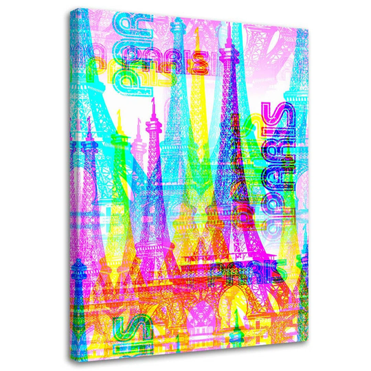 Canvas Print Eiffel Tower Paris Neon
