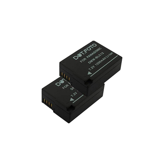2 x Panasonic DMW-BLC12, DMW-BLC12E PREMIUM Replacement Rechargeable Camera Battery from Dot.Foto - 7.2v / 1200mAh - 2 Year Warranty [See De