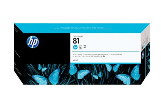 HP 81 Cyan Original Ink Cartridge - Standard Yield 680ml - C4931A