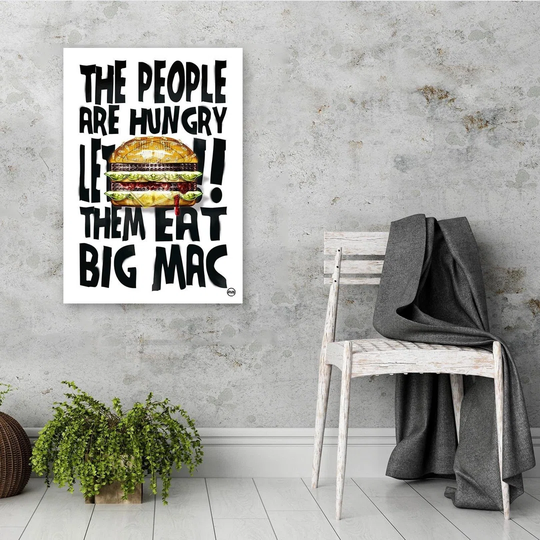 Poster, Inscription And Large Hamburger