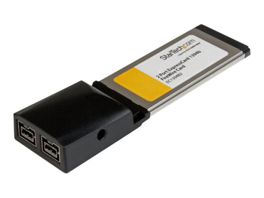 Startch 2 Port ExpressCard 1394b FireWire 800 Laptop Adapter Card