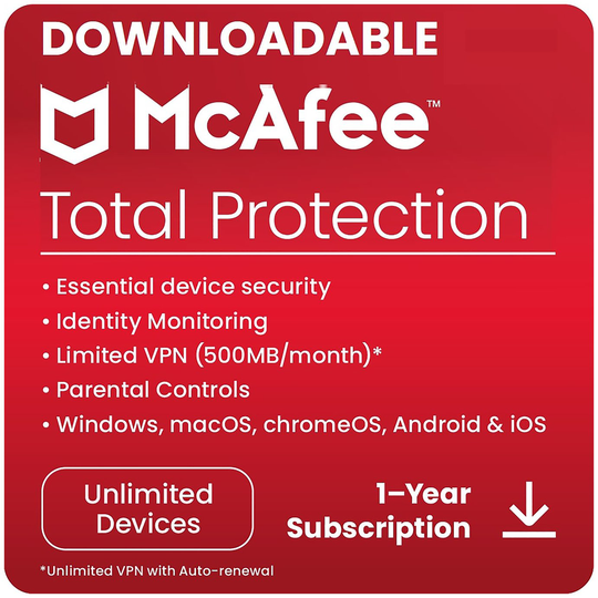 McAfee Total Protection 1 Year, Unlimited Devices Download
