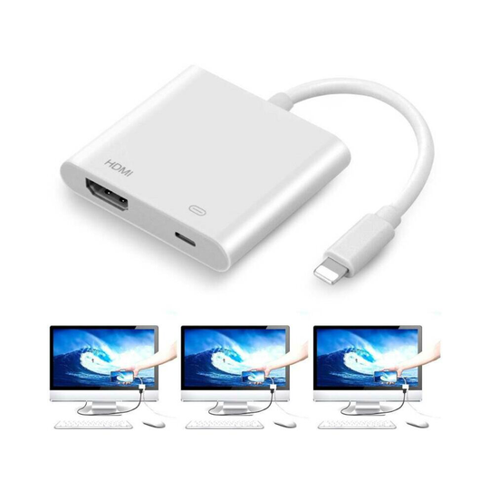 Lightning to HDMI Digital TV IDMB Adapter Cable Apple iPhone iPad 5 6 7 8 Plus X
