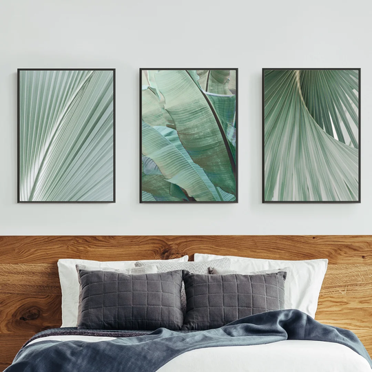 Greenery Triptych - 3 Piece Picture Frame Photograph Print Set on Paper