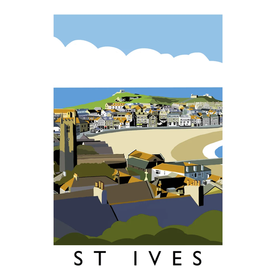 St Ives by Richard O'Niel - Graphic Art Print on Paper