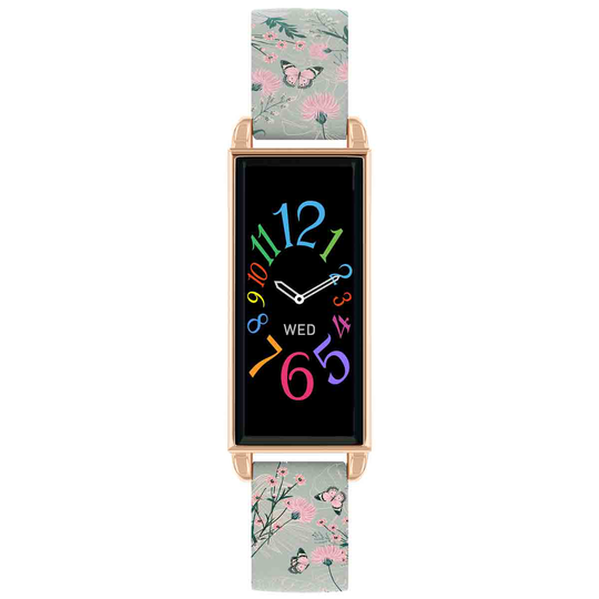 Reflex Active Series 2 Smart Watch With Colour Touch Screen And Up To 7 Day Battery Life - Grey And Pink Feminine Floral Strap Design