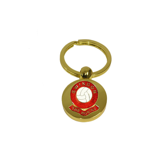 Swindon Town football club gold disc keyring