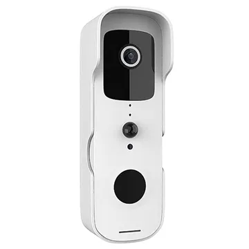 Water Resistant Smart Doorbell Camera with Night Vision - White