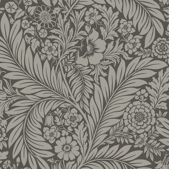 Belgravia Decor Florence All Over Leaf Charcoal Wallpaper