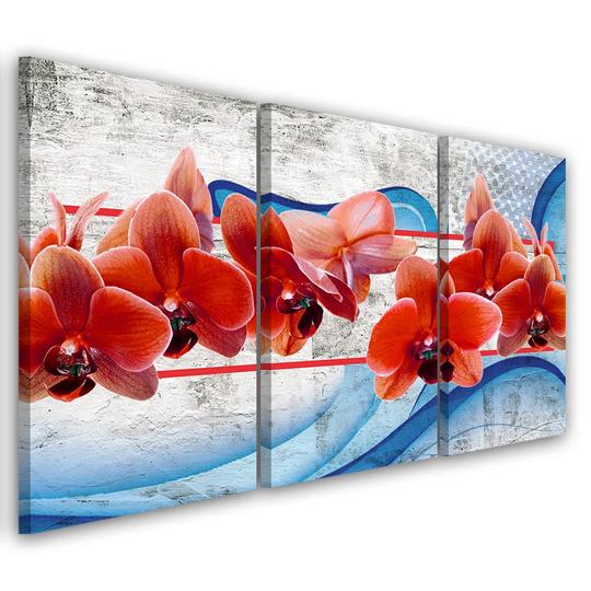 Canvas Print Orchid Flowers Red
