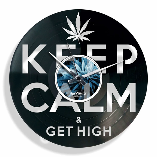 Get High Vinyl for Grow Shop 30cm Silent Wall Clock