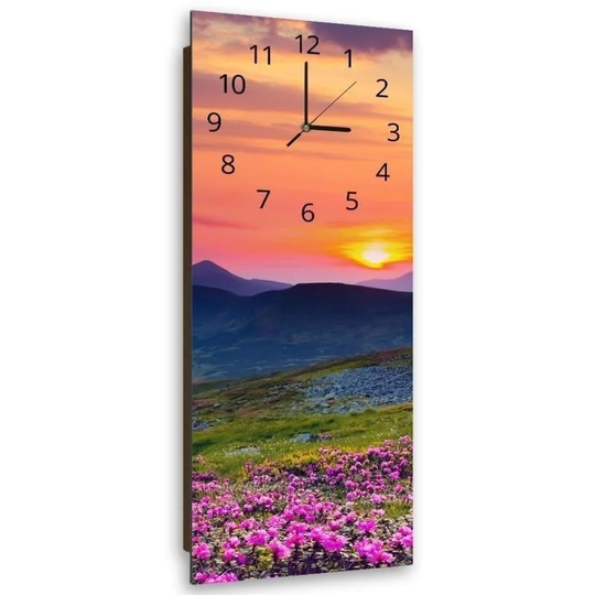 Mountain Meadow at Sunset Silent Wall Clock