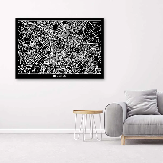 Canvas Print City Map Brussels