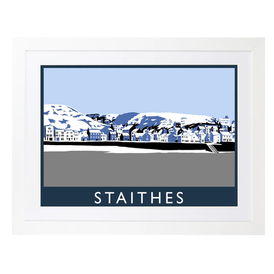Staithes in Snow by Richard O'Neil - Graphic Art Print on Paper