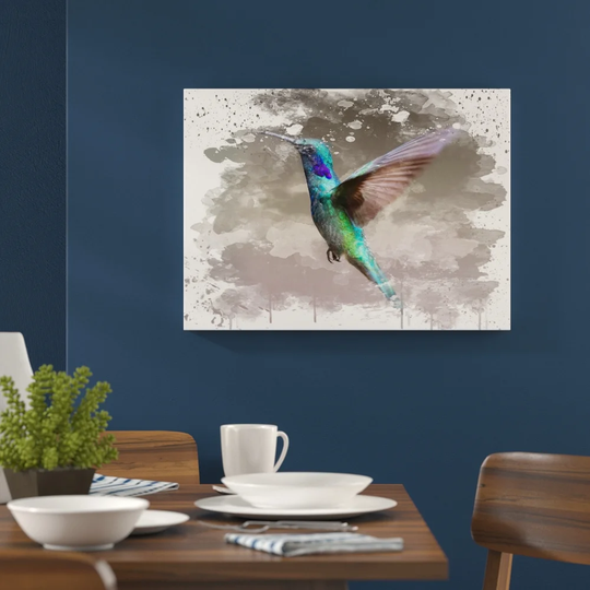 'Hummingbird Mid-Flight' Graphic Art Print Poster