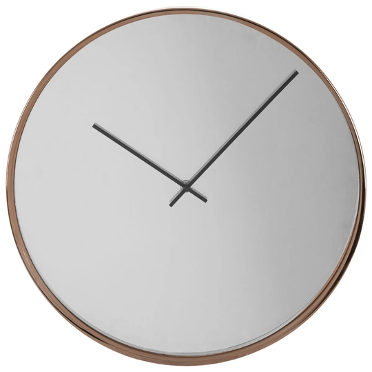 Premier Housewares Interiors by Premier Arthur Wall Clock with Mirror Face - Rose Gold
