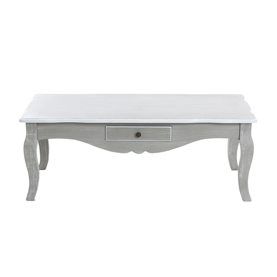 Grey White Wood Coffee Table 110x60x40 Cm