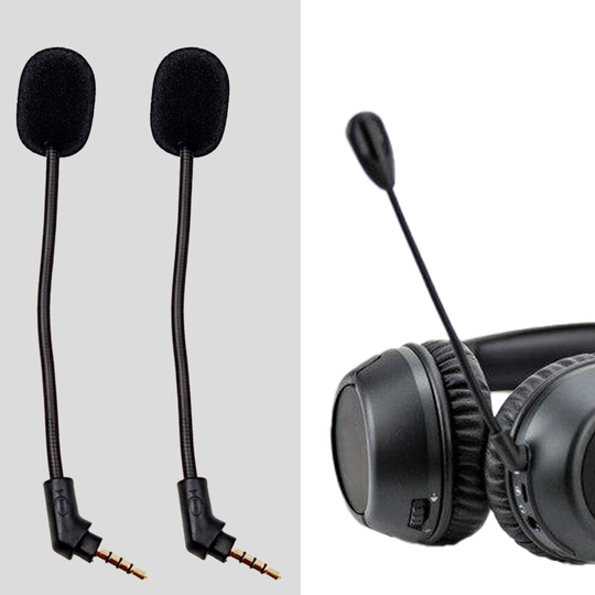 2Pcs Headphone Microphone Noise Reduction Detachable Flexible 3.5mm Headset MIC Replacement for Kingston HyperX Cloud Flight/Flight S