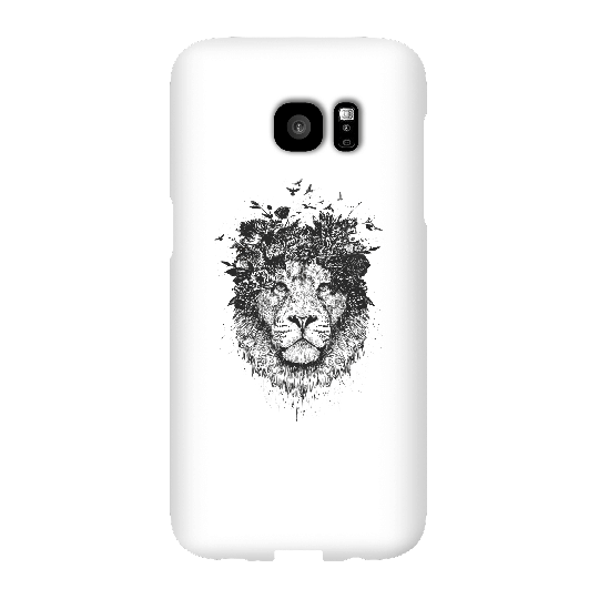 Balazs Solti Lion And Flowers Phone Case for iPhone and Android - Samsung S7 Edge - Snap Case - Matte