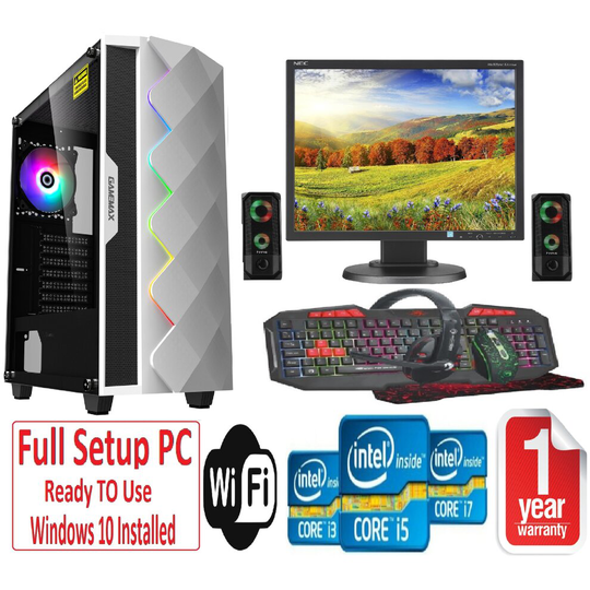 Fast Gaming PC Bundle Core i3 8GB RAM 1TB GT730 2GB WHITE DIAMOND
