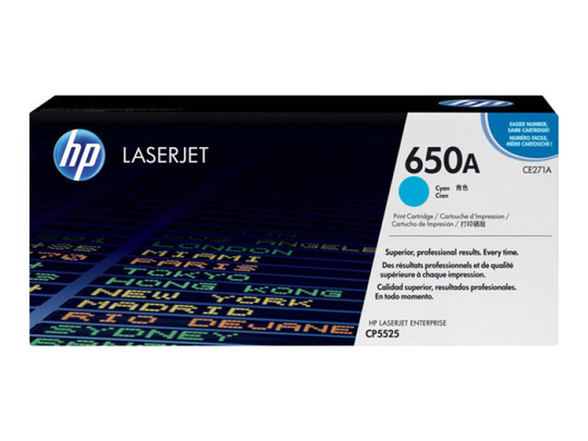 HP 650A Cyan Toner Cartridge - CE271A