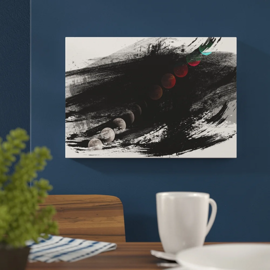 'Blood Moon Space Lunar Eclipse' Graphic Art Print Poster