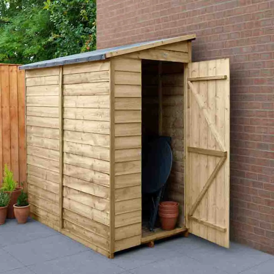 Forest Garden Overlap Pressure Treated 6' x 3' No Window Pent Shed