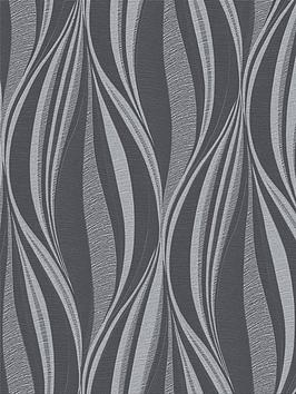 Boutique Tango Charcoal Silver Wallpaper