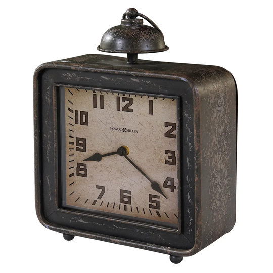Collins Cha;et Analog Metal Quartz Tabletop Clock in Antique Black