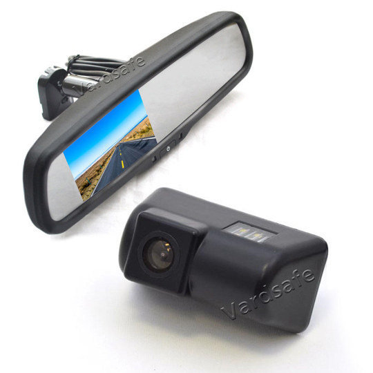 Vardsafe Reverse Backup camera + Replacement Rear View Mirror Monitor for Ford Transit Connect (2010-2018)