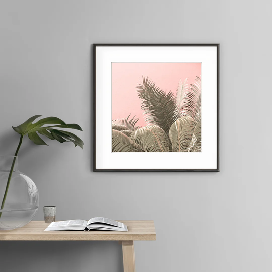 Palm on Pink N°3 - Picture Frame Photograph Print on Paper